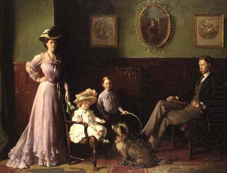 William Orpen Group portrait of the family of George Swinton china oil painting image
